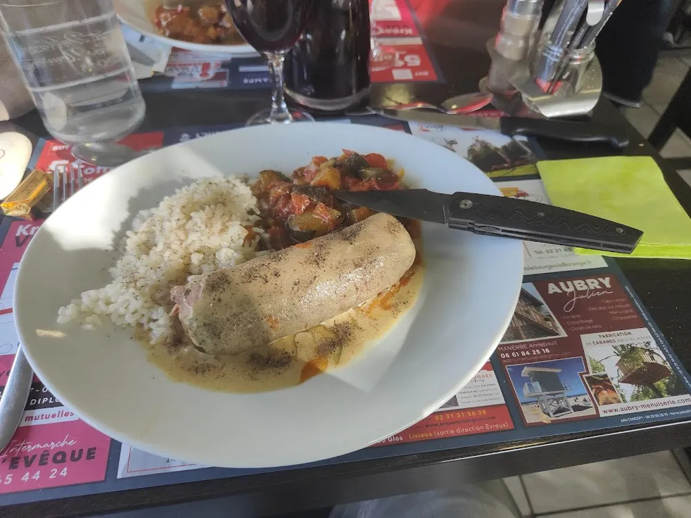 Andouillette 3a Sauce Moutarde Riz Ratatouille